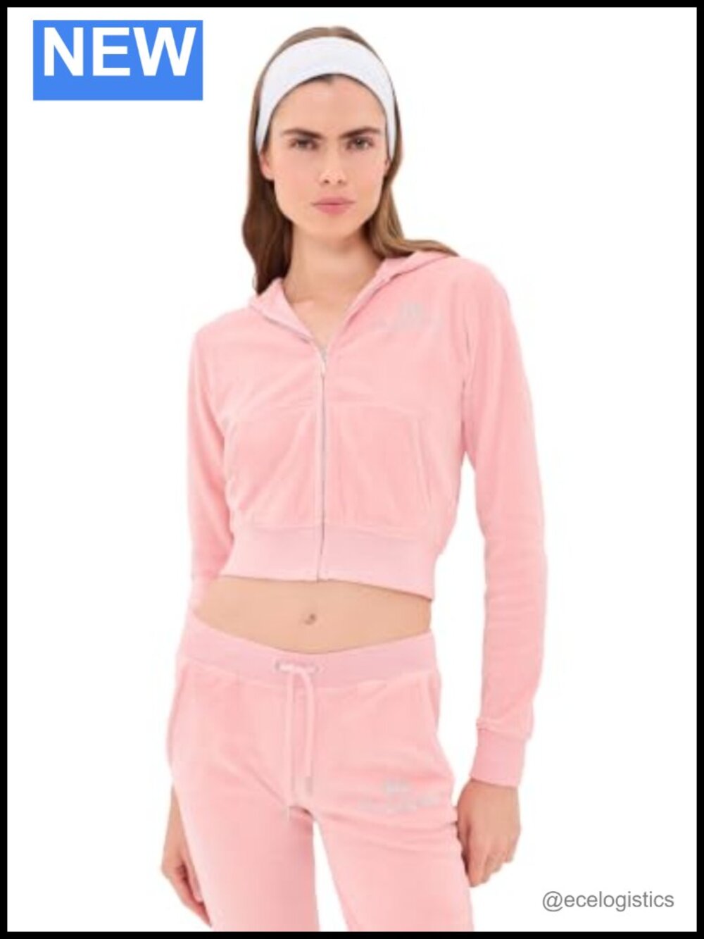 Velour Zip Hoodie with Rhinestone Lettering